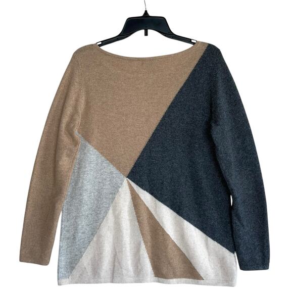 Cashmere Sweater Relaxed Fit Colorblock Boxy - Picture 3 of 6